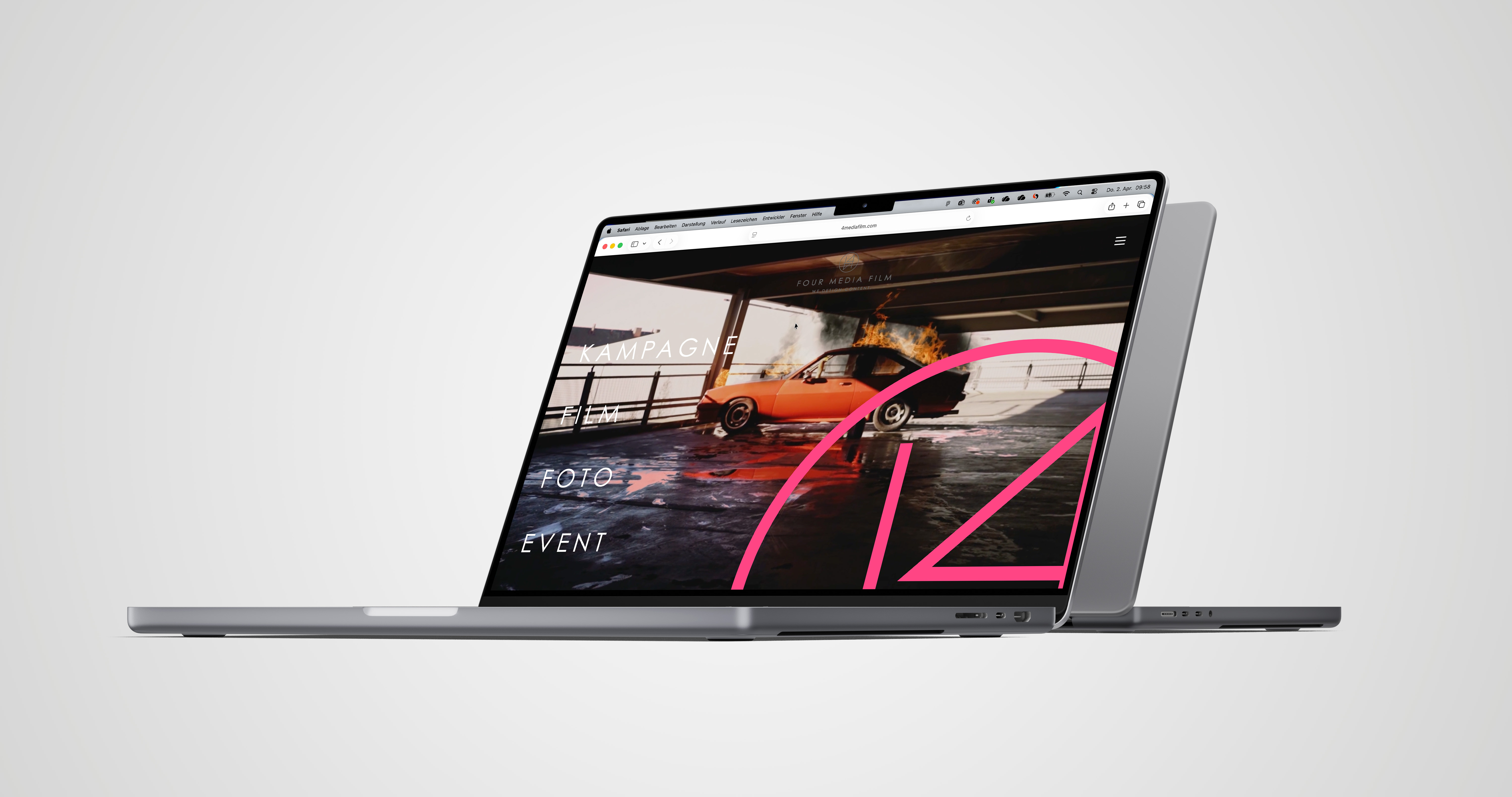 Ansicht Webdesign-Projekt für Four Media Film aus Ludwigsburg
